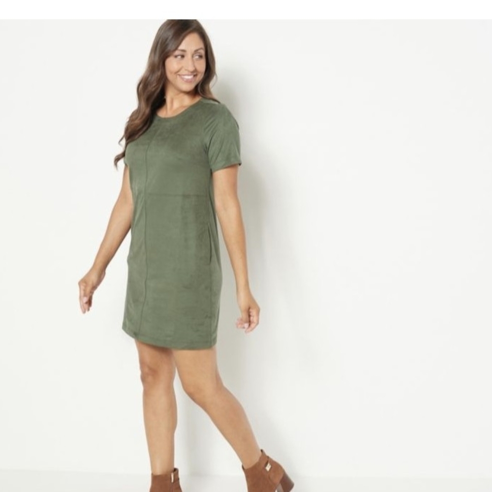 FAUX SUEDE DRESS by Candace Cameron Bure